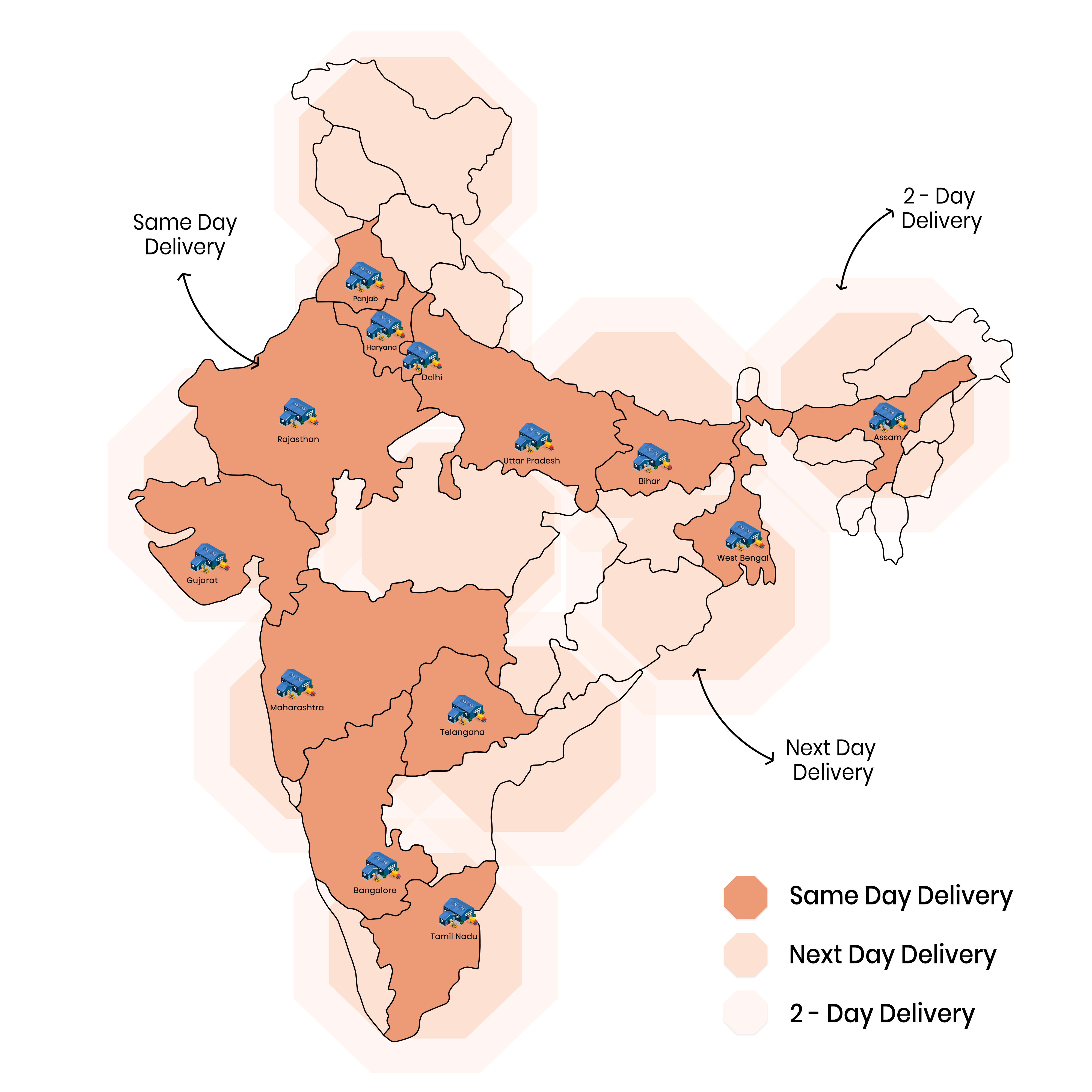 Strategic locations for faster delivery